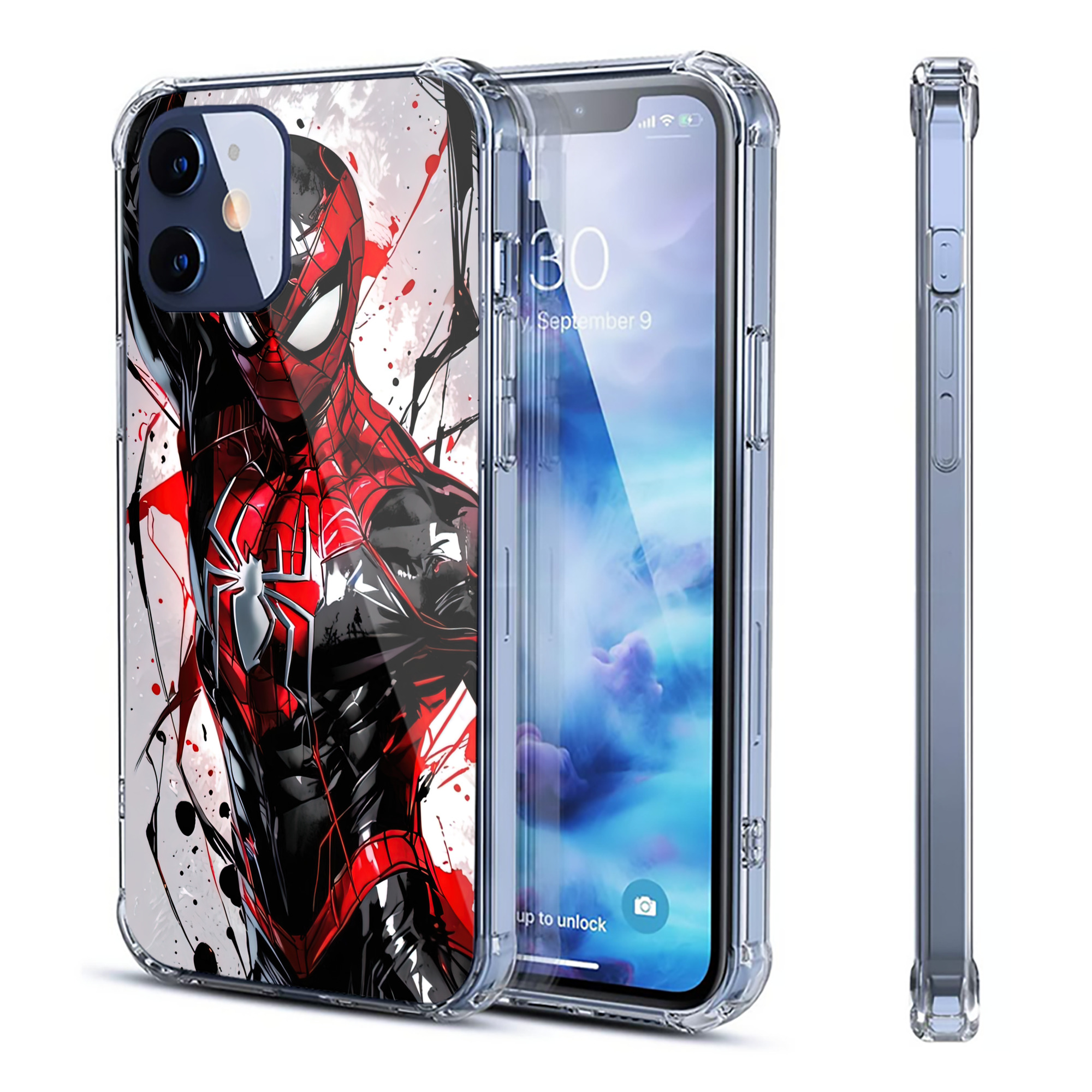（画像用） Spider Man スパイダーマン 【iPhone 12シリーズ対応】透明スマホケース（クリアソフトケース）